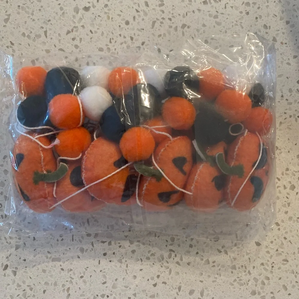 Halloween Felt Pom Pom Garland